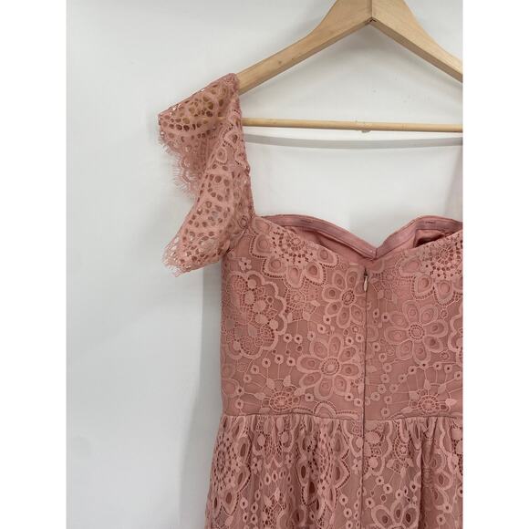 Dress the Population River Blush Pink Off Shoulder Eyelet Tiered Midi Dress NWT - Picture 6 of 8